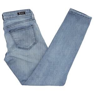 STS Blue Jeans Womens 3 Low Rise Tapered Leg Distressed Medium Wash Denim